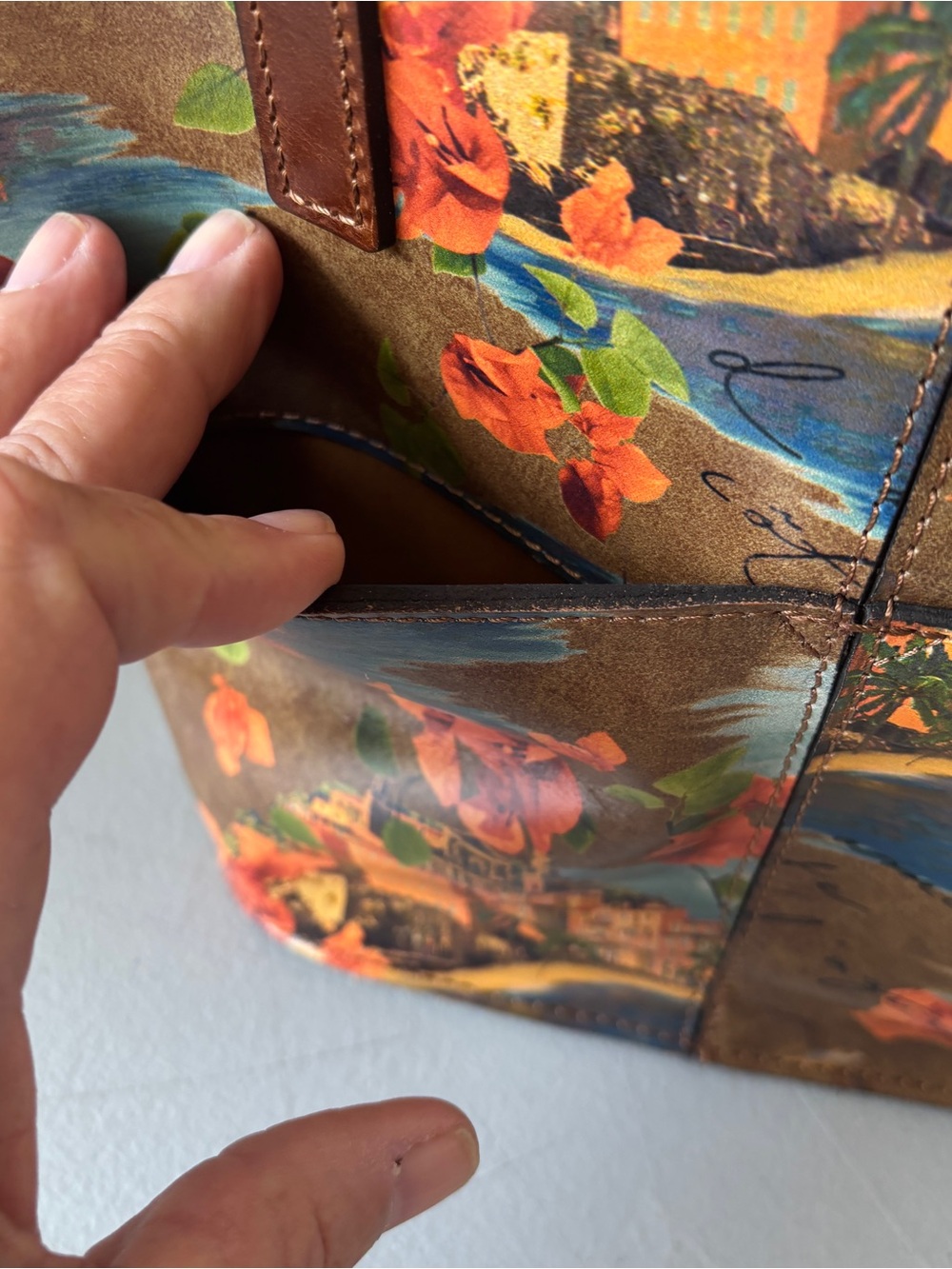 Patricia Nash Leather Italian Landscape Purse - Picture 3 of 13